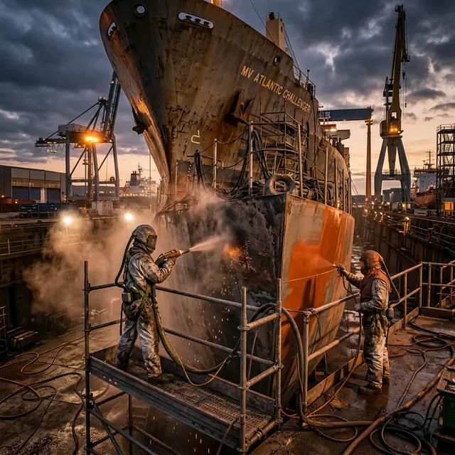 Sandblasting industrial en Cartagena - CMP SAS preparación de superficies certificada NACE